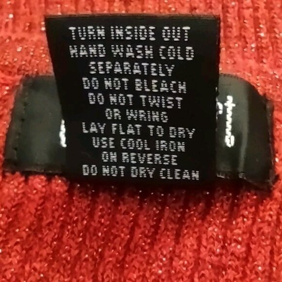 Objects D'art Black Beaded Cotton Metallic Red Sleeveless Sweater Shirt Size M - Picture 9 of 10